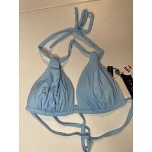 La Blanca Island Goddess Rouched Halter Bikini Swimsuit Top, Crystal Blue, 6